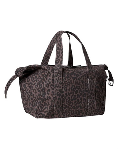 Lala Berlin - Printed Canvas Taske - Chocolate Brown Leo